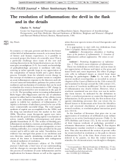 The resolution of inflammation: the devil in the flask and in