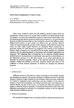 415 DIFFUSION BARRIERS IN THIN FILMS