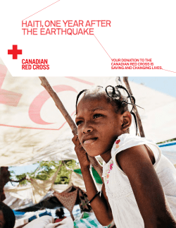 Haiti: One year after the earthquake