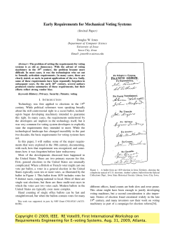 Early Requirements for Mechanical Voting Systems