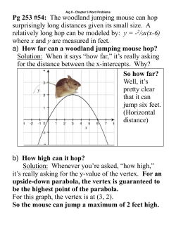 Pg 253 #54: The woodland jumping mouse can hop surprisingly