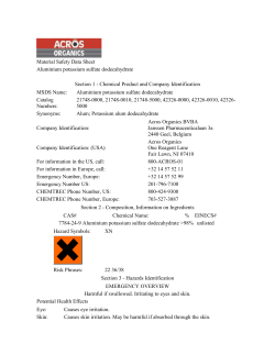 Material Safety Data Sheet Aluminium potassium sulfate
