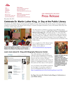 Celebrate Dr. Martin Luther King, Jr. Day at the Public Library