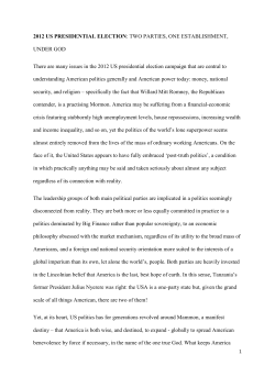 2012 US PRESIDENTIAL ELECTION