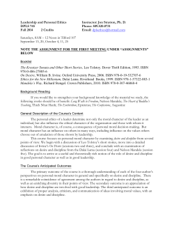 Jon Stratton, Ph. D. DPLS 745 Phone: 509.520.0731 Fall 2014 2
