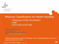 Mixtures Classification for Health Hazards