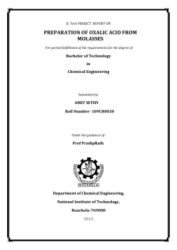 preparation of oxalic acid from molasses - ethesis