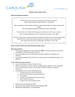 Definition Essay: Public Service Read the following quotations: &ldquo;Be