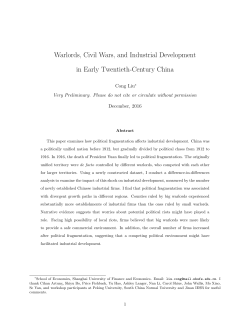 Warlords, Civil Wars, and Industrial