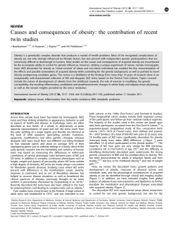 Causes and consequences of obesity: the contribution of