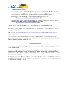 George Howard Gibson, Christian Socialist Among the Populists