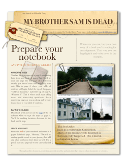My Brother Sam Activity - Garden Homes Lutheran Church
