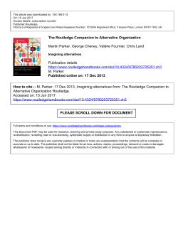 The Routledge Companion to Alternative Organization Martin Parker