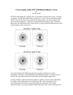 Cross section of the ETS-VIII Retroreflector Array Incidence angle 0