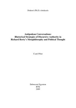 Antipodean Conversations: Rhetorical