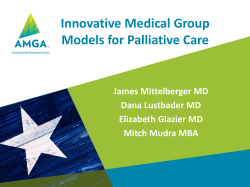 Innovative Medical Group Models for Palliative Care