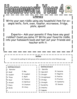 Literacy Write your own riddle using any household item for ex