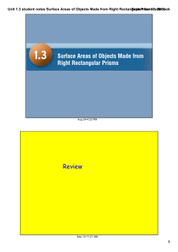 Unit 1.3 student notes Surface Areas of Objects Made from Right