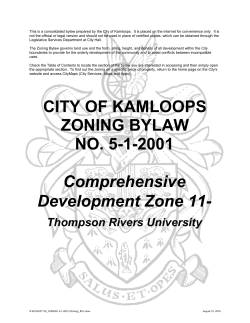 CITY OF KAMLOOPS ZONING BYLAW NO. 5-1