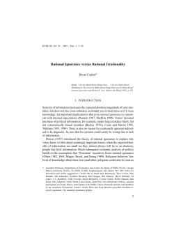 Rational Ignorance versus Rational Irrationality