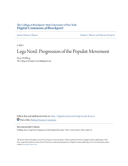 Lega Nord: Progression of the Populist Movement