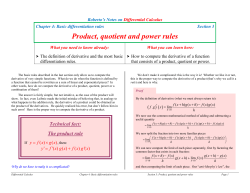 Product, quotient and power rules