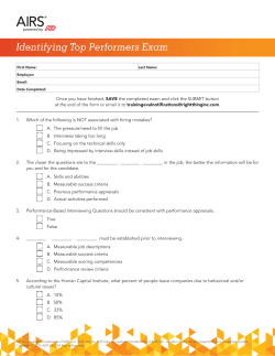 Identifying Top Performers Exam
