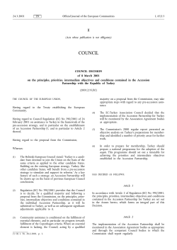 (8 March 2001) Accession Partnership Document for Turkey