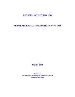 TECHNOLOGY OVERVIEW PERMEABLE REACTIVE BARRIER