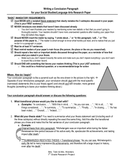 Writing a Conclusion Paragraph for your Social Studies