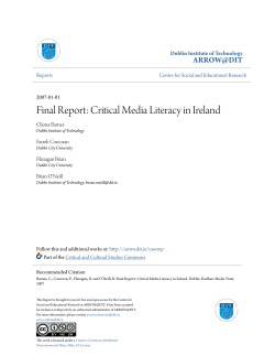 Final Report: Critical Media Literacy in Ireland