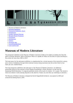 Museum of Modern Literature - Deutsches Literaturarchiv Marbach