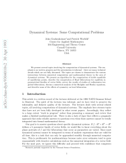 Dynamical Systems: Some Computational Problems