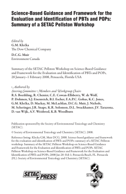 Science-Based Guidance and Framework for the Evaluation