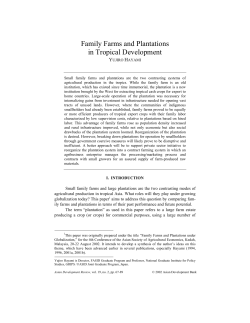 Family Farms and Plantations in Tropical Development