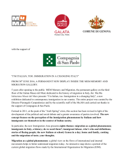 I`M ITALIAN, TOO. IMMIGRATION IN A CHANGING ITALY