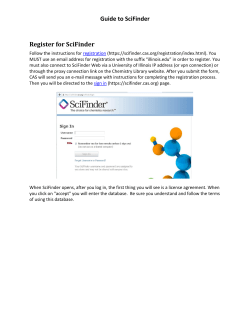 Guide to SciFinder Register for SciFinder