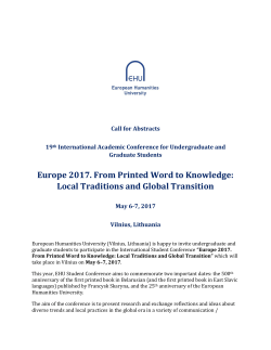 Europe 2017. From Printed Word to Knowledge: Local