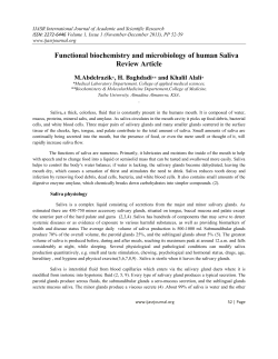 Functional biochemistry and microbiology of human Saliva Review