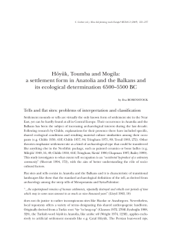 H&ouml;y&uuml;k, Toumba and Mogila: a settlement form in Anatolia