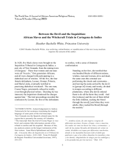 Between the Devil and the Inquisition: African Slaves