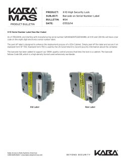 Barcode on Serial Number Label BULLETIN