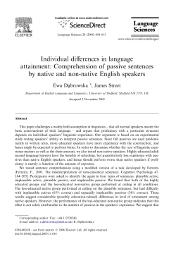 Individual differences in language attainment: Comprehension of