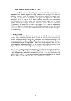 2. Rain Acidity in Hong Kong and Its Trend `Acid Rain` is a term