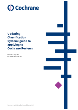 Updating Classification System: guide to applying to Cochrane