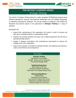THE ODYSSEY LEARNING SERIES Strategic Thinking
