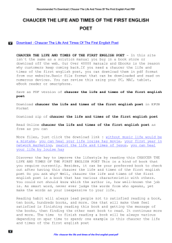 Chaucer The Life And Times Of The First English Poet