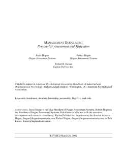 Personality Assessment and Mitigation