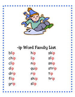 -ip Word Family List