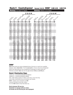 Route E - CountryExpress! Revised 12/4/16 ZOOM* 6:00